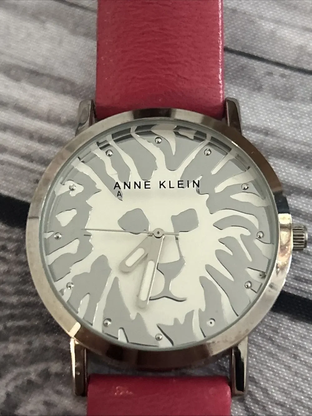 Anne Klein Silver Tone Red Band Women’s Quartz Watch